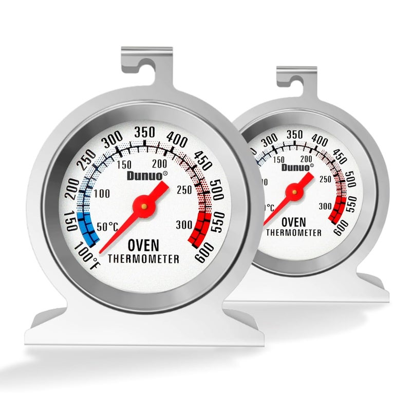 DUNUO 2-Pack Oven Thermometer for Gas Oven, 50-300°C/100-600°F Smoker Temperature Gauge with 304 Stainless Steel, Analog Instant Read Cooking Thermometer - Image 1